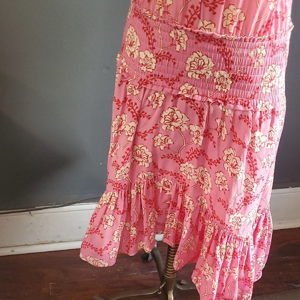 A.L.C. Pink Floral Silk Barbiecore Dress Sz 6 - Picture 5 of 13